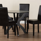 Baxton Studio Trine Modern Espresso Brown Faux Leather and Wood 5-Piece Dining Set