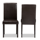 Baxton Studio Mia Modern and Contemporary Dark Brown Faux Leather Upholstered Dining Chair (Set of 2)