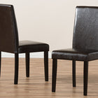 Baxton Studio Mia Modern and Contemporary Dark Brown Faux Leather Upholstered Dining Chair (Set of 2)
