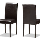 Baxton Studio Mia Modern and Contemporary Dark Brown Faux Leather Upholstered 5-Piece Dining Set