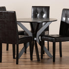 Baxton Studio Marie Modern and Contemporary Dark Brown Faux Leather Upholstered and Dark brown Finished Wood 5-Piece Dining Set