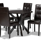 Baxton Studio Marie Modern and Contemporary Dark Brown Faux Leather Upholstered and Dark brown Finished Wood 5-Piece Dining Set