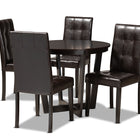 Baxton Studio Vida Modern and Contemporary Dark Brown Faux Leather Upholstered and Dark Brown Finished Wood 5-Piece Dining Set