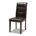 Baxton Studio Vida Modern and Contemporary Dark Brown Faux Leather Upholstered and Dark Brown Finished Wood 5-Piece Dining Set