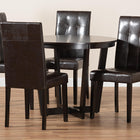 Baxton Studio Vida Modern and Contemporary Dark Brown Faux Leather Upholstered and Dark Brown Finished Wood 5-Piece Dining Set
