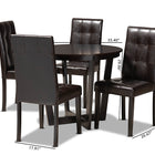Baxton Studio Vida Modern and Contemporary Dark Brown Faux Leather Upholstered and Dark Brown Finished Wood 5-Piece Dining Set