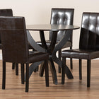 Baxton Studio Elira Modern and Contemporary Dark Brown Faux Leather Upholstered and Dark Brown Finished Wood 5-Piece Dining Set