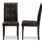 Baxton Studio Avery Modern and Contemporary Dark Brown Faux Leather Upholstered Dining Chair (Set of 2)