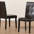 Baxton Studio Avery Modern and Contemporary Dark Brown Faux Leather Upholstered Dining Chair (Set of 2)
