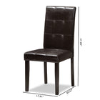 Baxton Studio Avery Modern and Contemporary Dark Brown Faux Leather Upholstered Dining Chair (Set of 2)