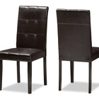 Baxton Studio Avery Modern and Contemporary Dark Brown Faux Leather Upholstered 5-Piece Dining Set