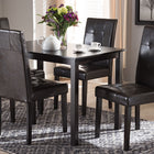 Baxton Studio Avery Modern and Contemporary Dark Brown Faux Leather Upholstered 5-Piece Dining Set
