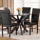 Baxton Studio Jeane Modern and Contemporary Dark Brown Faux Leather Upholstered and Dark Brown Finished Wood 5-Piece Dining Set