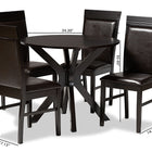 Baxton Studio Jeane Modern and Contemporary Dark Brown Faux Leather Upholstered and Dark Brown Finished Wood 5-Piece Dining Set