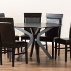 Baxton Studio Jeane Modern and Contemporary Dark Brown Faux Leather Upholstered and Dark Brown Finished Wood 7-Piece Dining Set