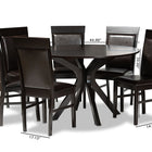 Baxton Studio Jeane Modern and Contemporary Dark Brown Faux Leather Upholstered and Dark Brown Finished Wood 7-Piece Dining Set