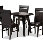 Baxton Studio Miya Modern and Contemporary Dark Brown Faux Leather Upholstered and Dark Brown Finished Wood 5-Piece Dining Set