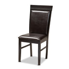 Baxton Studio Miya Modern and Contemporary Dark Brown Faux Leather Upholstered and Dark Brown Finished Wood 5-Piece Dining Set