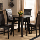 Baxton Studio Miya Modern and Contemporary Dark Brown Faux Leather Upholstered and Dark Brown Finished Wood 5-Piece Dining Set