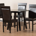 Baxton Studio Miya Modern and Contemporary Dark Brown Faux Leather Upholstered and Dark Brown Finished Wood 5-Piece Dining Set