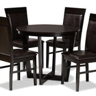 Baxton Studio Irma Modern and Contemporary Dark Brown Faux Leather Upholstered and Dark Brown Finished Wood 5-Piece Dining Set