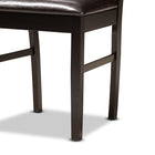 Baxton Studio Irma Modern and Contemporary Dark Brown Faux Leather Upholstered and Dark Brown Finished Wood 5-Piece Dining Set