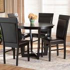 Baxton Studio Irma Modern and Contemporary Dark Brown Faux Leather Upholstered and Dark Brown Finished Wood 5-Piece Dining Set