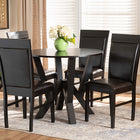 Baxton Studio Nada Modern and Contemporary Dark Brown Faux Leather Upholstered and Dark Brown Finished Wood 5-Piece Dining Set