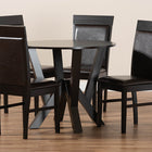 Baxton Studio Nada Modern and Contemporary Dark Brown Faux Leather Upholstered and Dark Brown Finished Wood 5-Piece Dining Set