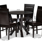 Baxton Studio Nada Modern and Contemporary Dark Brown Faux Leather Upholstered and Dark Brown Finished Wood 5-Piece Dining Set
