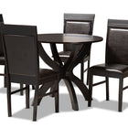 Baxton Studio Ancel Modern and Contemporary Dark Brown Faux Leather Upholstered and Dark Brown Finished Wood 5-Piece Dining Set