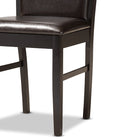 Baxton Studio Ancel Modern and Contemporary Dark Brown Faux Leather Upholstered and Dark Brown Finished Wood 5-Piece Dining Set