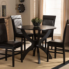 Baxton Studio Ancel Modern and Contemporary Dark Brown Faux Leather Upholstered and Dark Brown Finished Wood 5-Piece Dining Set