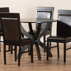 Baxton Studio Ancel Modern and Contemporary Dark Brown Faux Leather Upholstered and Dark Brown Finished Wood 5-Piece Dining Set