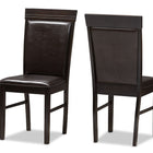 Baxton Studio Thea Modern and Contemporary Dark Brown Faux Leather Upholstered Dining Chair (Set of 2)