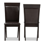 Baxton Studio Thea Modern and Contemporary Dark Brown Faux Leather Upholstered Dining Chair (Set of 2)