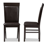 Baxton Studio Thea Modern and Contemporary Dark Brown Faux Leather Upholstered Dining Chair (Set of 2)
