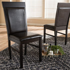 Baxton Studio Thea Modern and Contemporary Dark Brown Faux Leather Upholstered Dining Chair (Set of 2)