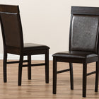 Baxton Studio Thea Modern and Contemporary Dark Brown Faux Leather Upholstered Dining Chair (Set of 2)