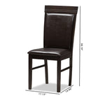 Baxton Studio Thea Modern and Contemporary Dark Brown Faux Leather Upholstered Dining Chair (Set of 2)