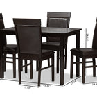 Baxton Studio Thea Modern and Contemporary Dark Brown Faux Leather Upholstered 5-Piece Dining Set
