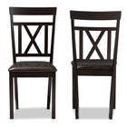 Baxton Studio Rosie Modern and Contemporary Dark Brown Faux Leather Upholstered Dining Chair (Set of 2)