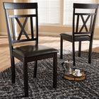 Baxton Studio Rosie Modern and Contemporary Dark Brown Faux Leather Upholstered Dining Chair (Set of 2)