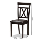 Baxton Studio Rosie Modern and Contemporary Dark Brown Faux Leather Upholstered Dining Chair (Set of 2)