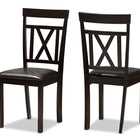 Baxton Studio Rosie Modern and Contemporary Dark Brown Faux Leather Upholstered 5-Piece Dining Set