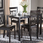 Baxton Studio Rosie Modern and Contemporary Dark Brown Faux Leather Upholstered 5-Piece Dining Set
