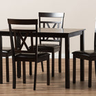 Baxton Studio Rosie Modern and Contemporary Dark Brown Faux Leather Upholstered 5-Piece Dining Set