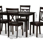 Baxton Studio Rosie Modern and Contemporary Dark Brown Faux Leather Upholstered 5-Piece Dining Set
