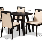 Baxton Studio Ryan Modern and Contemporary Beige Faux Leather Upholstered and Dark Brown Finished Wood 5-Piece Dining Set