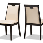 Baxton Studio Evelyn Modern and Contemporary Beige Faux Leather Upholstered and Dark Brown Finished Dining Chair (Set of 2)